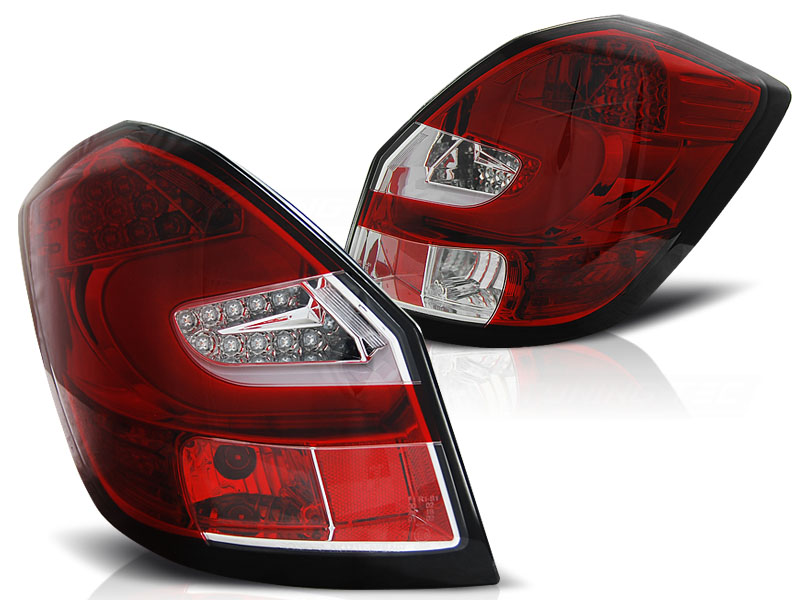 Rear lights Skoda Fabia II 5 doors 2007-2010 LED Red/Clear