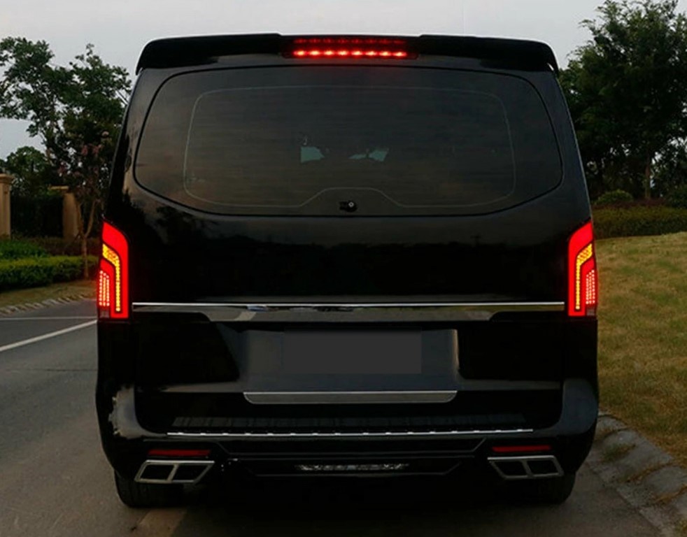 Full LED Taillights Smoke suitable for Mercedes V-Class W447 (2014-2019) Single Rear Door with Dynamic Sequential Turning Lights