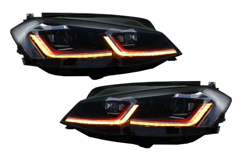 Headlights suitable for VW Golf 7.5 VII Facelift (2017-up) with Sequential Dynamic Turning Lights