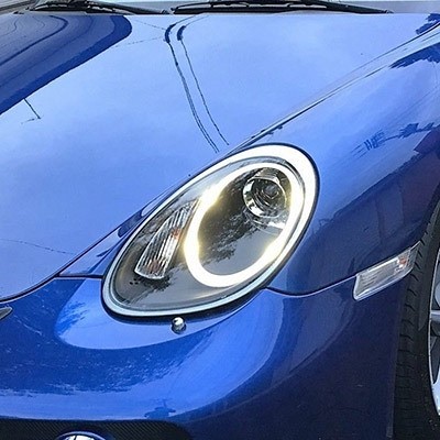 Headlights Porsche Boxster 987 LED DRL look black