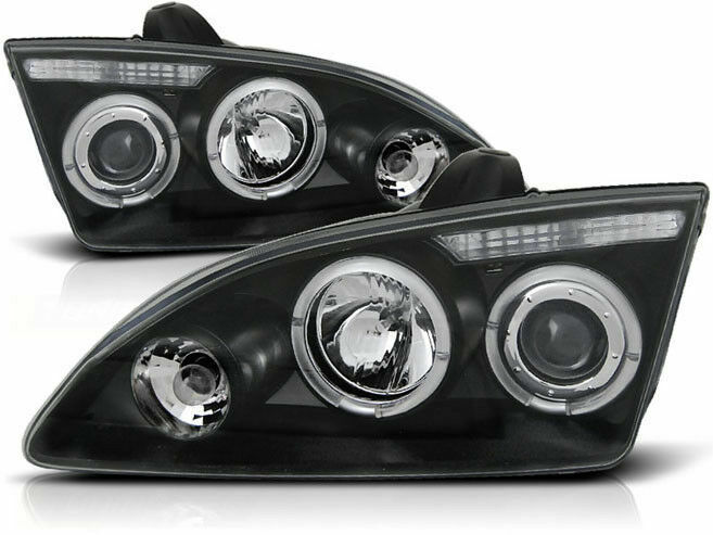 Headlights Ford Focus 04-.. Angel Eyes black