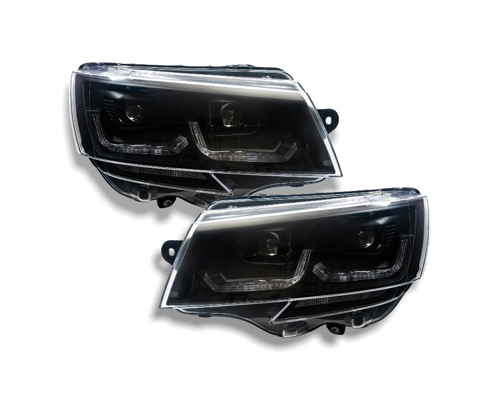 Headlights VW T6.1 Multivan/Transporter Full LED Dynamic Tube Black