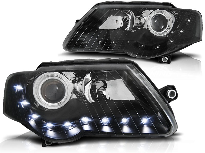 Headlights VW Passat 3C Devil Eyes Dayline Black