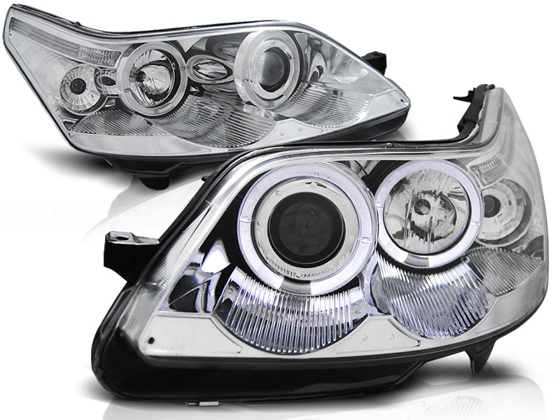 Headlights Citroen C4 Angel Eyes Chrome