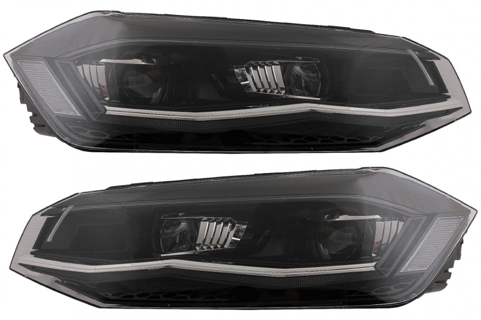 Headlights VW Polo Polo VI (2G) black