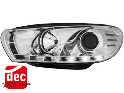 Headlights VW Scirocco 08-..Dayline Devil Eyes Chrome