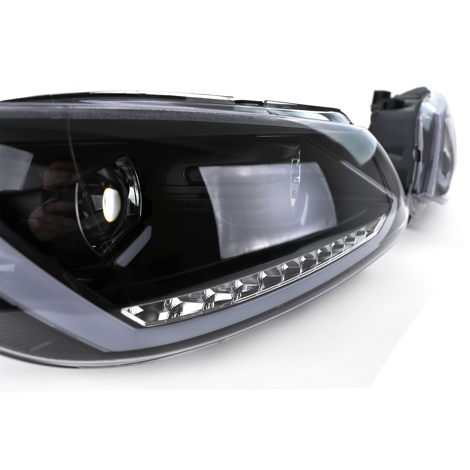 Headlights VW Touran/Caddy Black