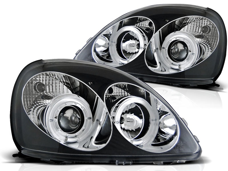 Headlights Toyota Yaris 98-5/03 Black + HaloRim