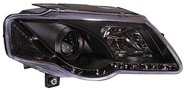 Headlights VW Passat 3C with echte DRL clear black