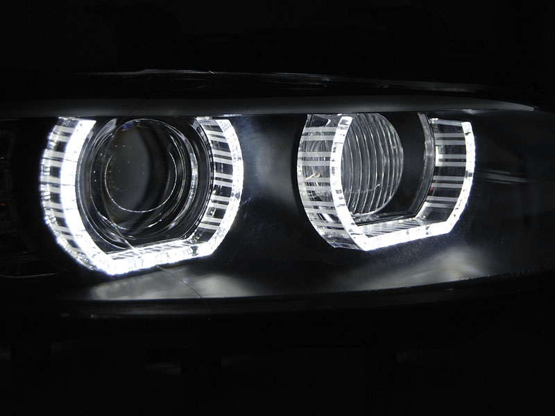 Headlights BMW E92/E93 Angel Eyes 3D LED Xenon black