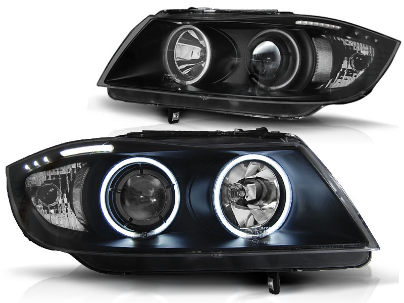 Headlights BMW E90 Angel Eyes CCFL Black