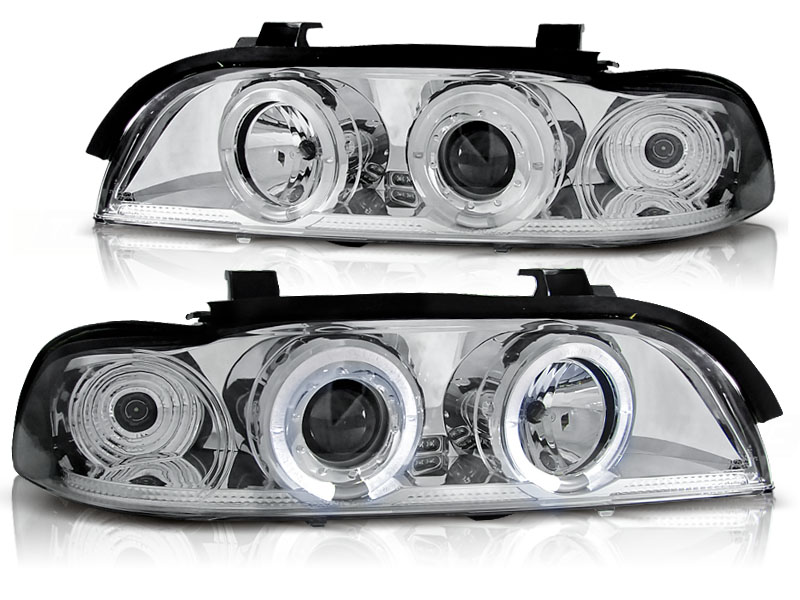 Headlights BMW E39 Angel Eyes Chrome