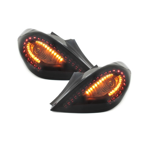 Opel Corsa D 06-14 3-door LED taillights  black/smoke with dynamic indicator