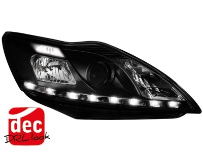 Headlights ford Focus 08-11 Devil Eyes dayline black