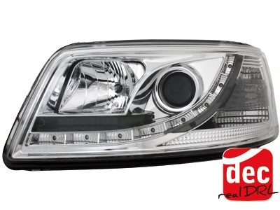 Headlights VW T5 03-09 Devil Eyes Dlite LED Chrome