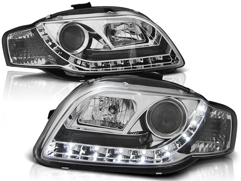 Headlights Audi A4 B7 04-08 Devil Eyes Dlite Chrome