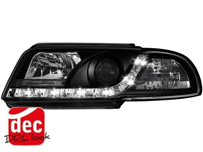 Headlights Audi A4 B5 95-99 LED Devil Eyes Dayline Black