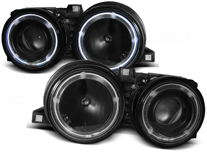 Headlights BMW E30 88-91 Angel Eyes black