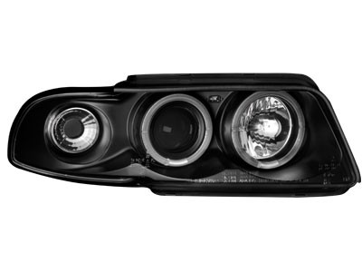 Headlights Audi A4 95-99 Angel Eyes Black