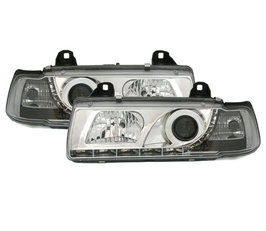 Headlights BMW E36 Coupe/Cabrio 92-98 Devil Eyes Dlite LED Chrom