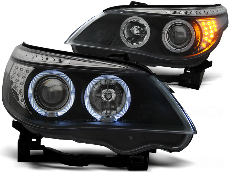 Headlights BMW E60 Chrome 04 -07 with LED F10 look