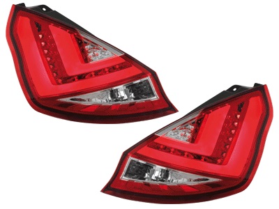 Taillights Ford Fiesta LED red/chome 08-