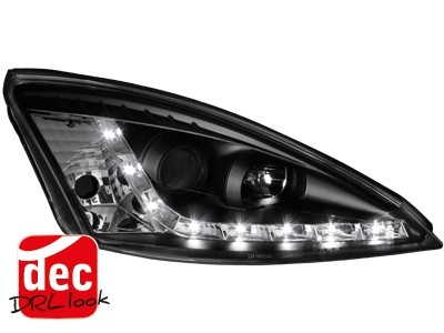 Headlights Ford Focus 98-01 Devil Eyes Dayline Black
