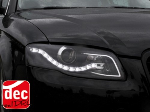 Headlights Audi A4 B7 LED DRL-look black