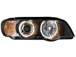 Headlights BMW X5 Angel Eyes 04-06 black