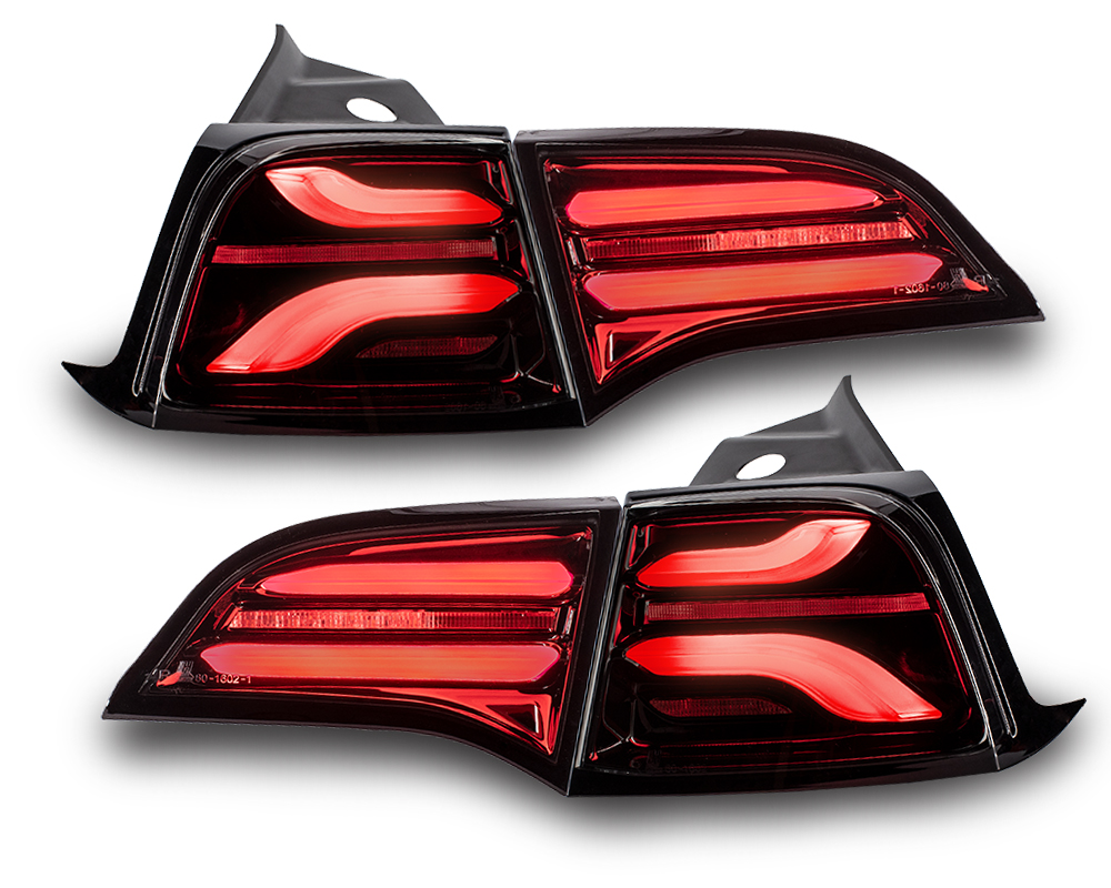 Taillights Tesla Model 3 LED Tube smoke