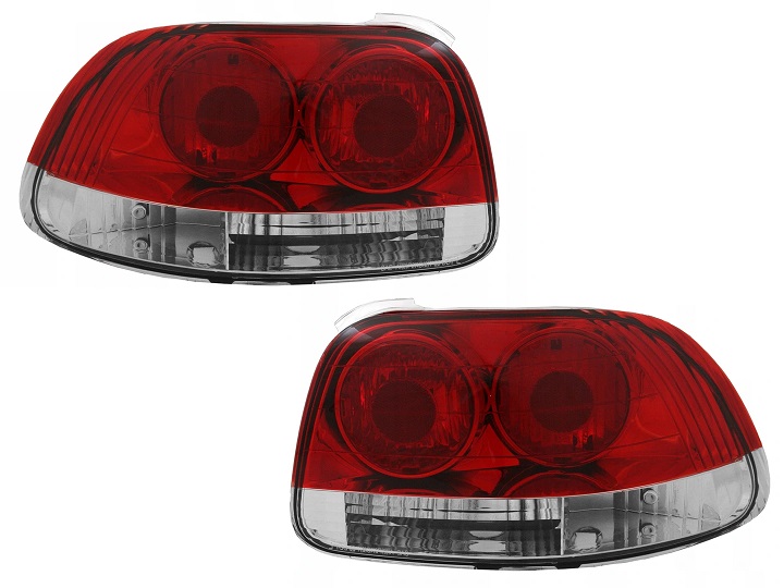 Taillights Honda CRX Del Sol 93-97. Red/Chrome