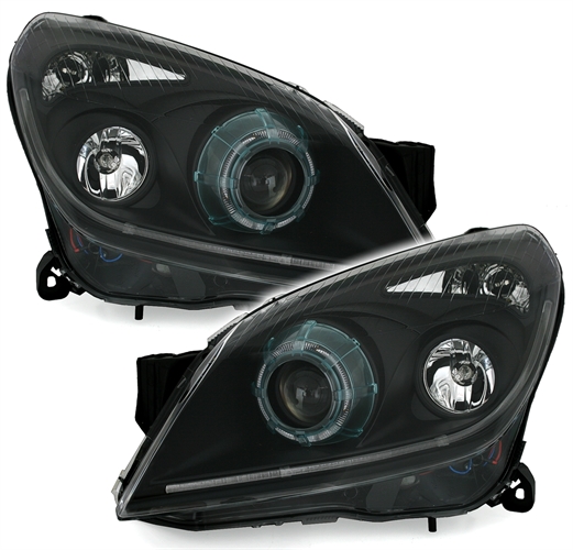 Headlights Opel Astra H Tube Eye Black