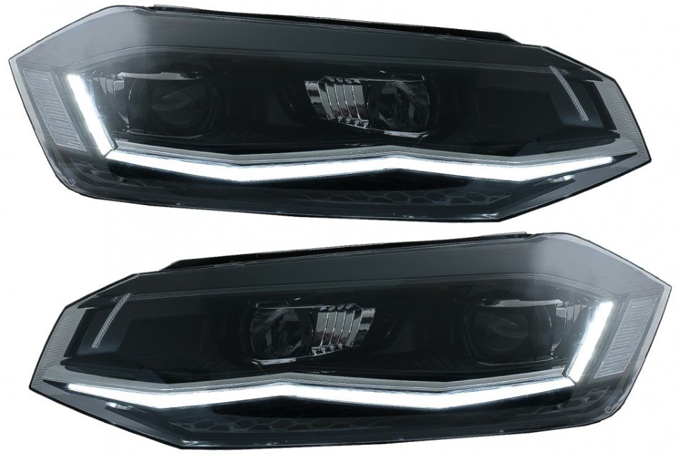 Headlights VW Polo Polo VI (2G) black