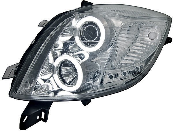 headlights Toyota Yaris Angel Eyes clear chome 06-09