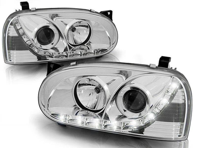 Headlights VW Golf III Devil Eyes Dayline Chrome