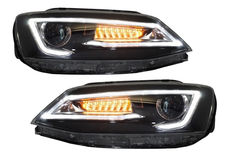 Headlights VW Jetta IV 10-17 LED DRL black