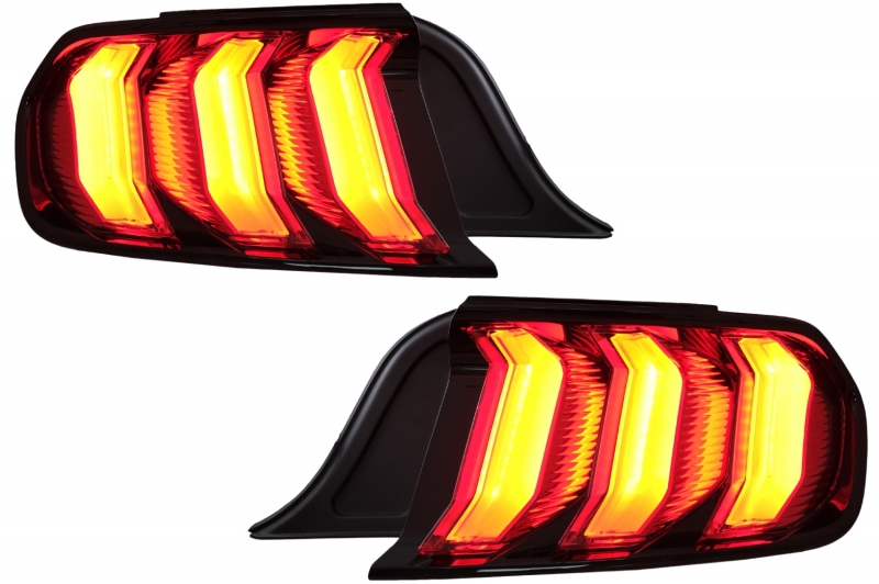 Full LED Taillights suitable for Ford Mustang VI S550 (2015-2019) Black with Dynamic Sequential Turning Lights