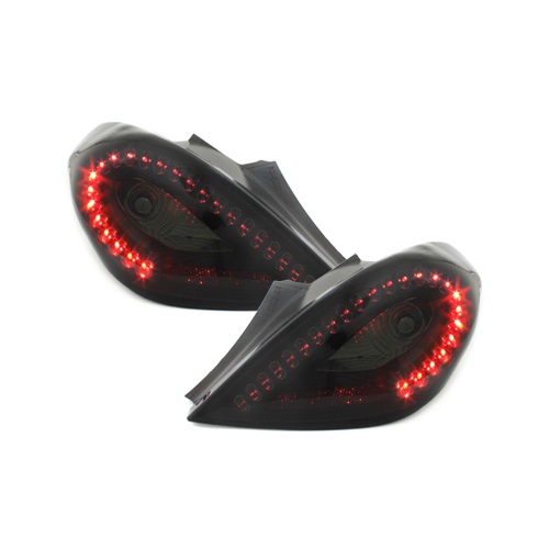 Opel Corsa D 06-14 3-door LED taillights  black/smoke with dynamic indicator