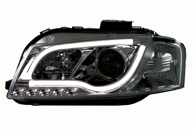 Headlights Audi A3 8P 03-08 Tube Light LED chome