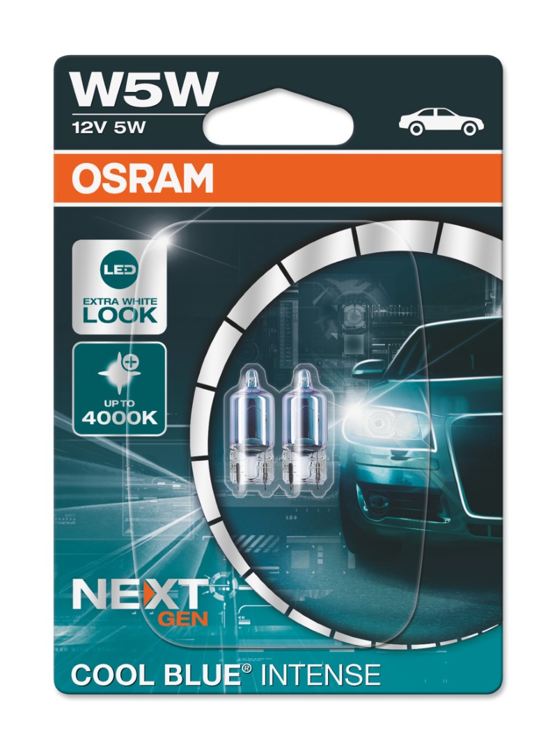 Osram Cool Blue Intense T10 W5W 12V 2pcs Xenon Look