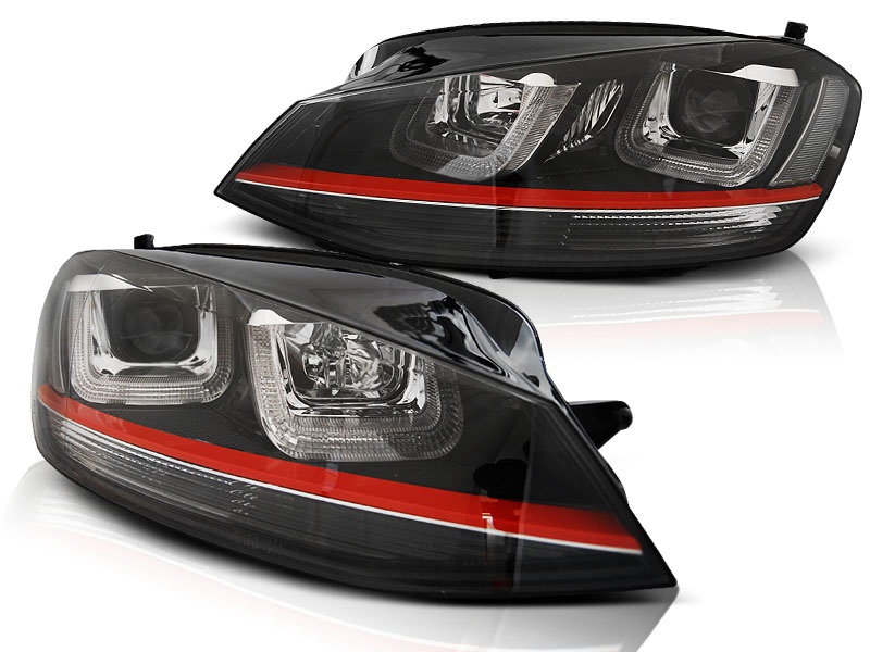 Headlights VW Golf VII GTI look led DRL 12- black