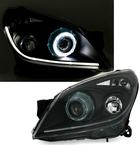 Headlights Opel Astra H Xenon Tube Eye Black