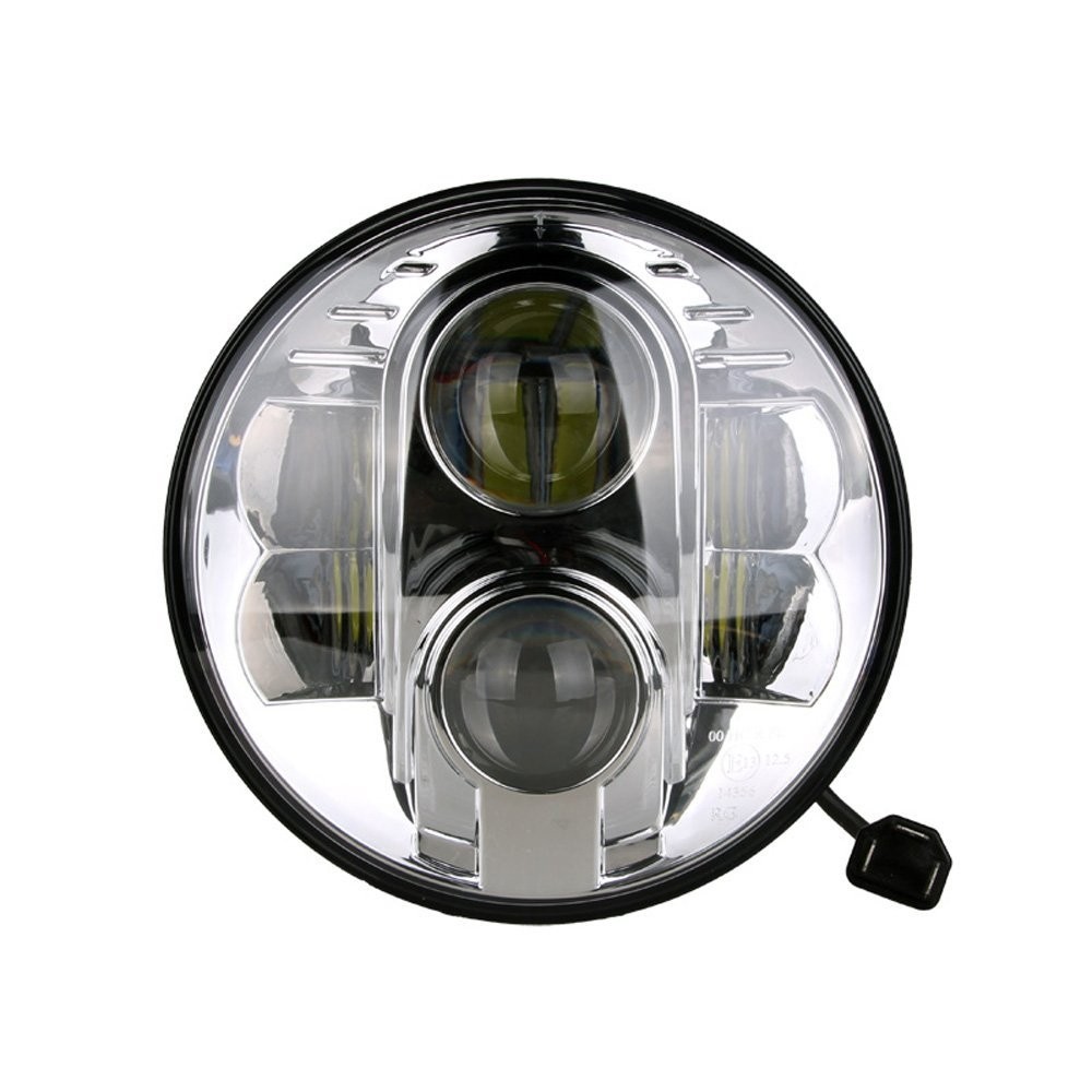 7 inch LED Headlight - Round 9-36V, Chrome