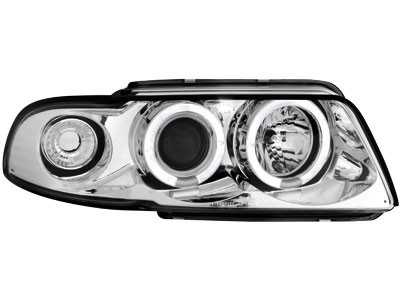 Headlights Audi A4 95-99 Angel Eyes Chrome