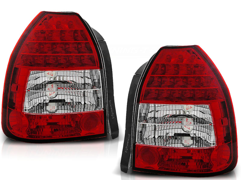 Taillights Honda Civic 96-01 3 door LED Red/White