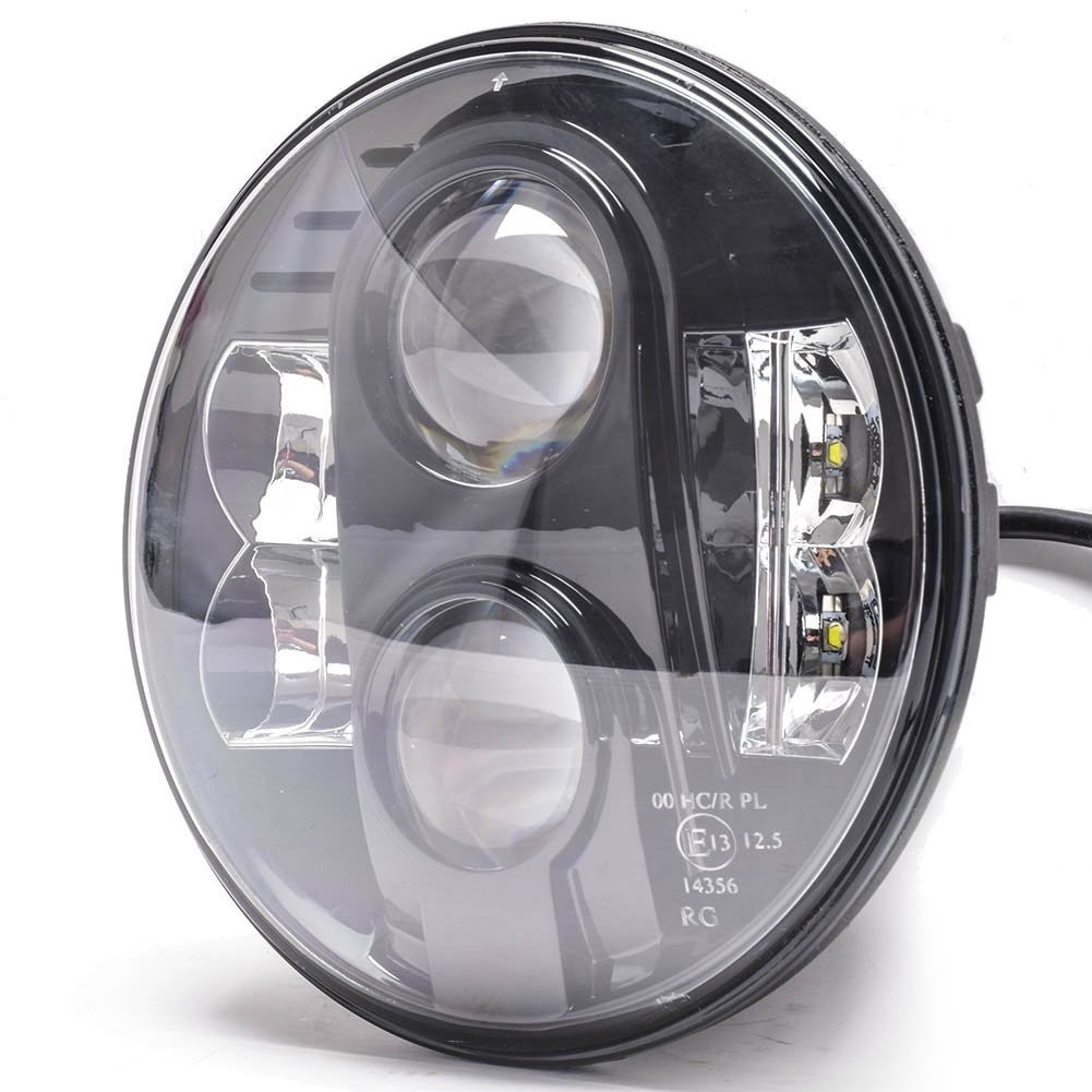 7 inch LED Headlight - Round 9-36V, Black