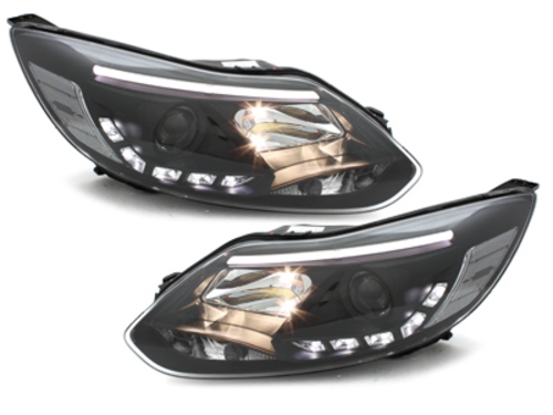 Headlights Ford Focus 11-.. Dlite LED DRL with Tube black