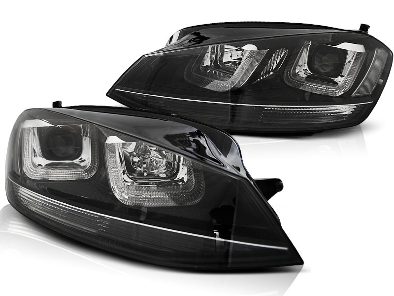 Headlights VW Golf VII with led DRL 12- black