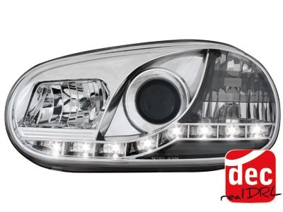 Headlights VW Golf IV 98-02 Devil Eyes Dlite LED Chrome