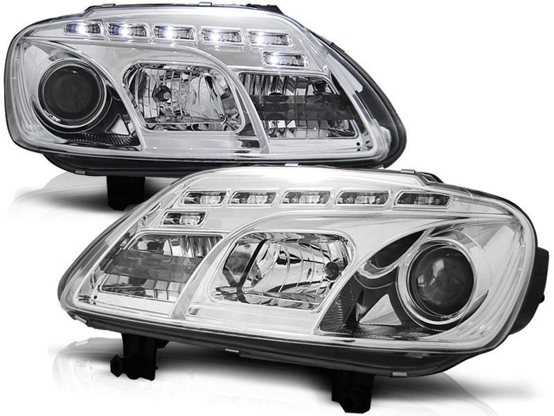 Headlights VW Touran Dayline Devil Eyes Chrome